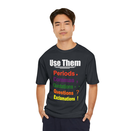 Use them Punctuations  colorful black Performance Tee