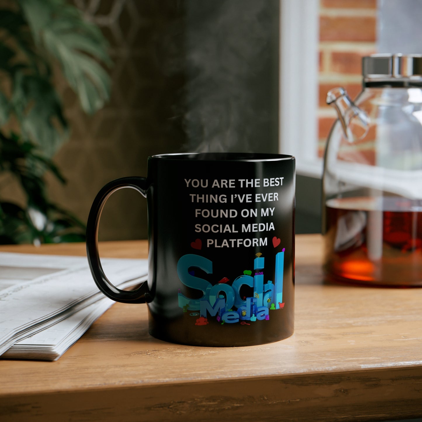 11oz Black "Digital Darling Mug: Celebrating Social Media Connections"