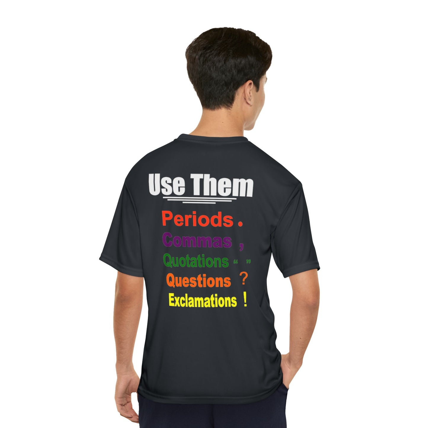 Use them Punctuations  colorful black Performance Tee