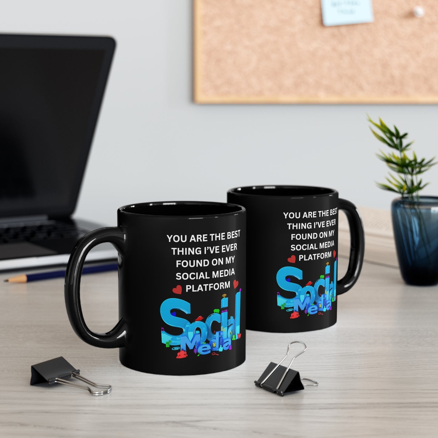 11oz Black "Digital Darling Mug: Celebrating Social Media Connections"