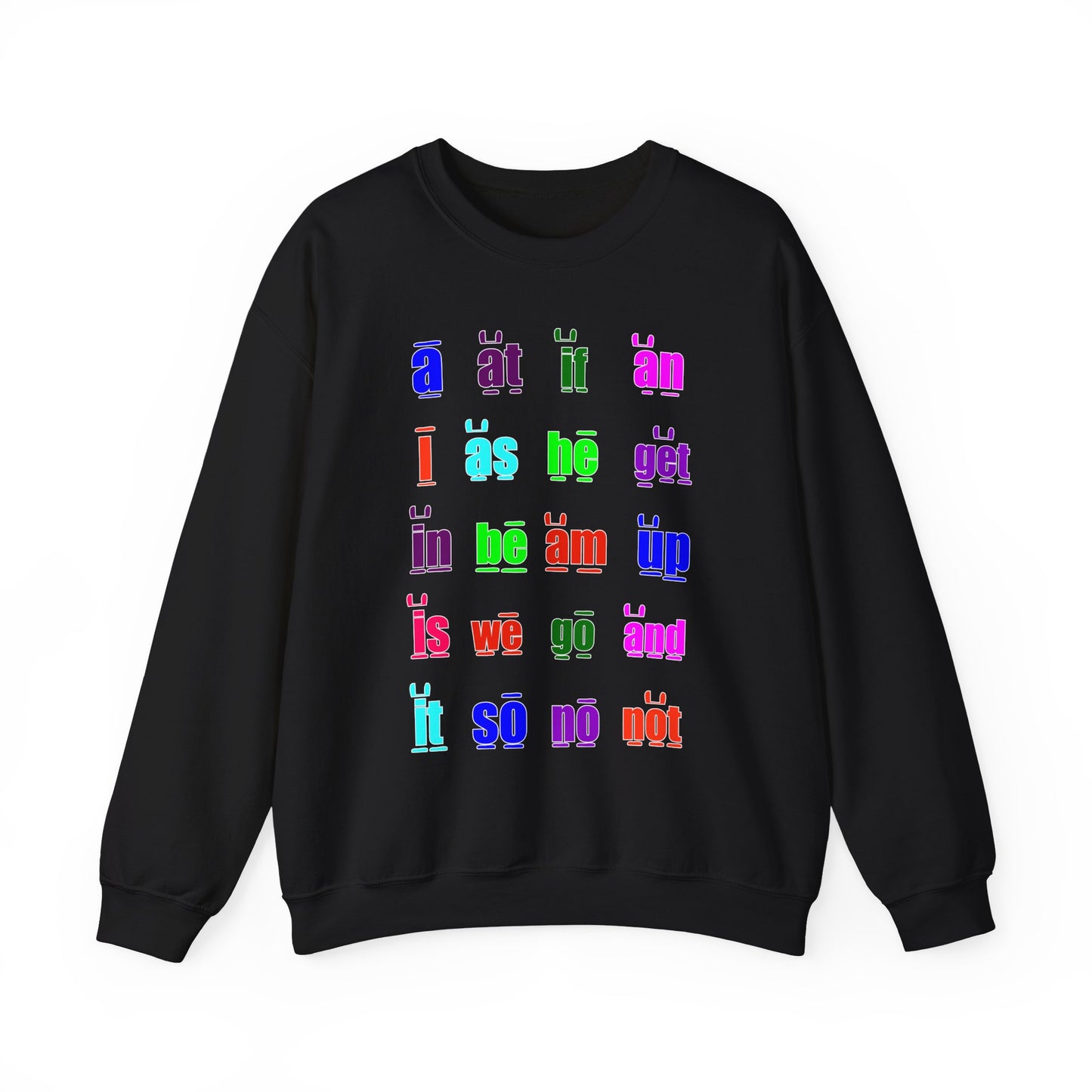 Sight Words Black Sweatshirt