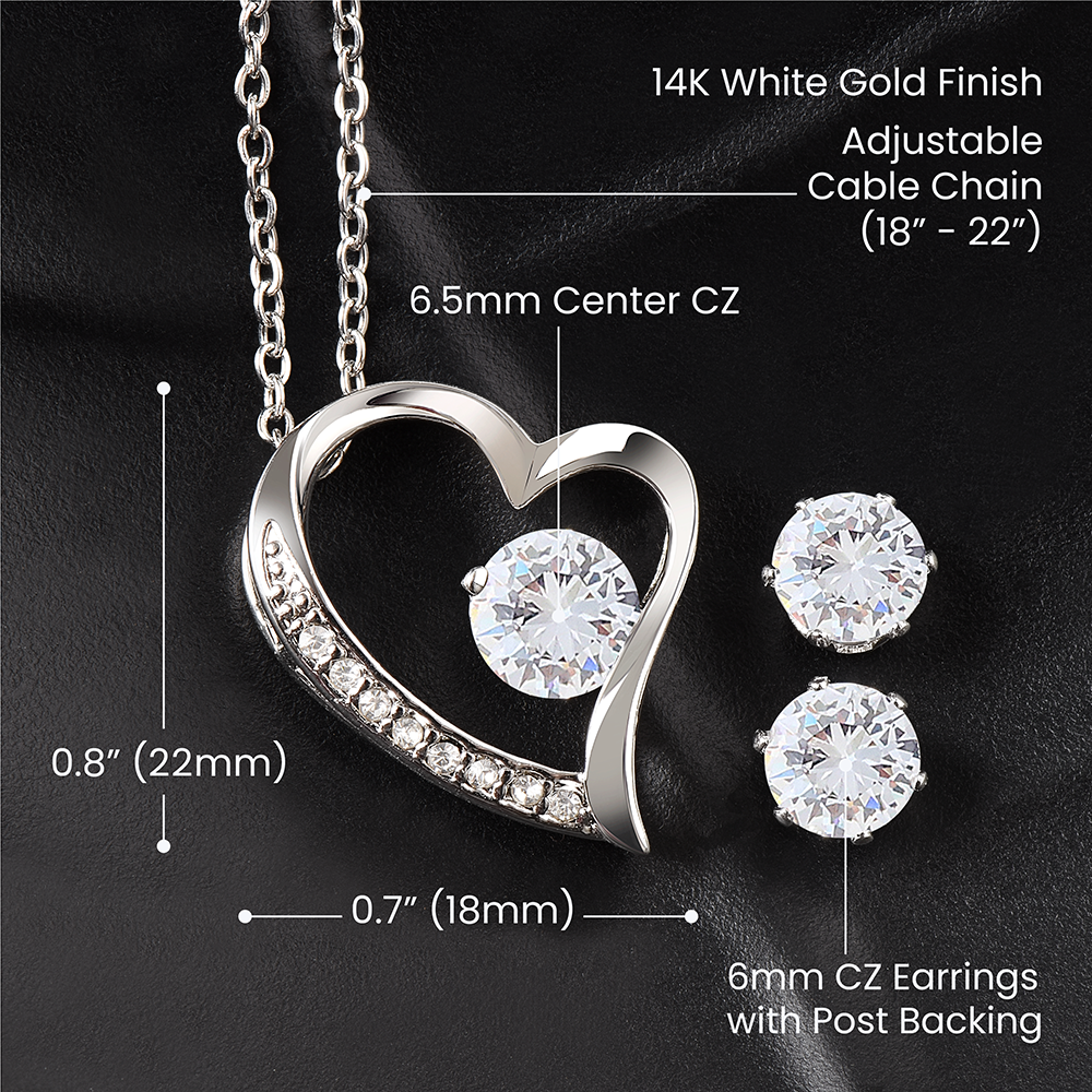 Mother-son Embrace Heart Necklace Set| To My mom